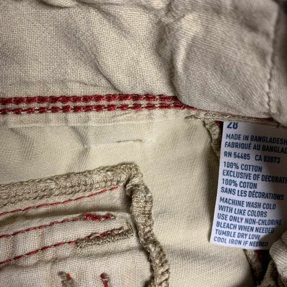 American Eagle Outfitters Tan Cargo Shorts Distressed Relaxed Fit Size 28 - Picture 4 of 5